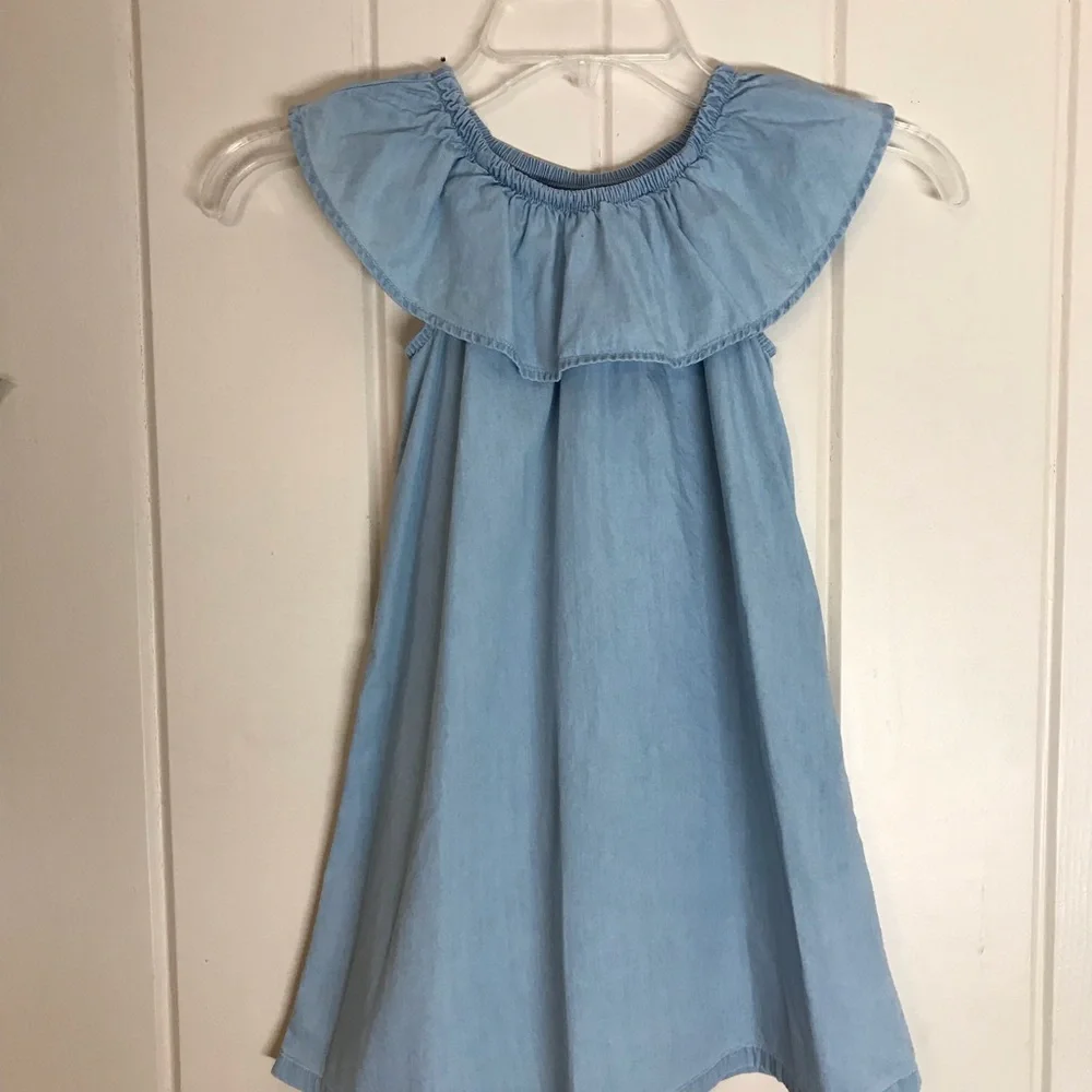 Girls Old Navy Sleeveless Dress Size 4 / 5 XS Extra Small Blue Color w/ Ruffle